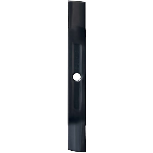 A BLACK+DECKER lawn mower blade with a central mounting hole, shown against a white background.