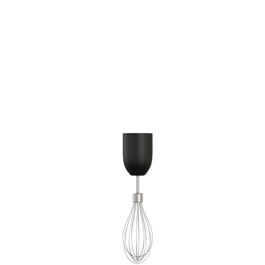 BLACKDECKER BCKM1016KSR hand mixer whisk attachment, black and silver, front angle, white background.
