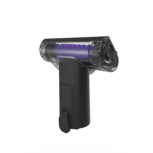 BLACKDECKER BSV525BRP vacuum cleaner brush attachment with clear and black housing, angled on white background.