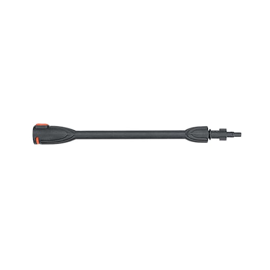 BLACKDECKER BXPW1300E black pressure washer lance, side view, white background.