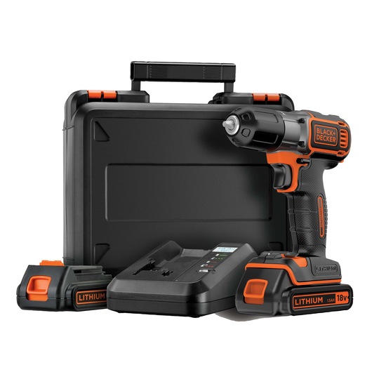 Trapano/Avvitatore Autosense™ 18V Litio in valigetta con doppia batteria e caricabatterie rapido