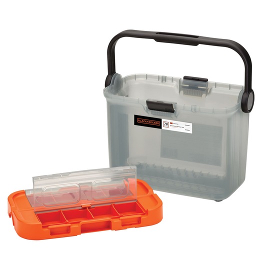 Trapano avvitatore a percussione da 18 V, 2 batterie da 1,5 Ah, caricabatterie da 400 mA e 78 accessori con scatola piatta