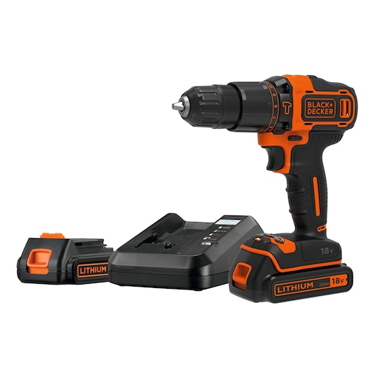 Trapano/Avvitatore a percussione 18V Litio con doppia batteria 2.0Ah in valigetta