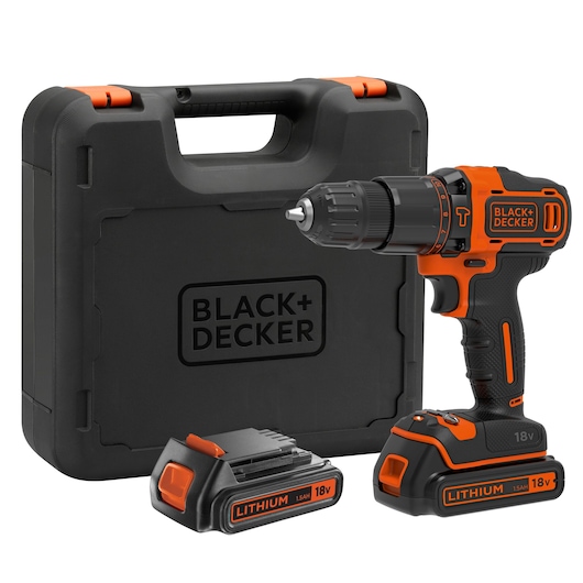 Trapano/Avvitatore a percussione 18V Litio con doppia batteria 2.0Ah in valigetta