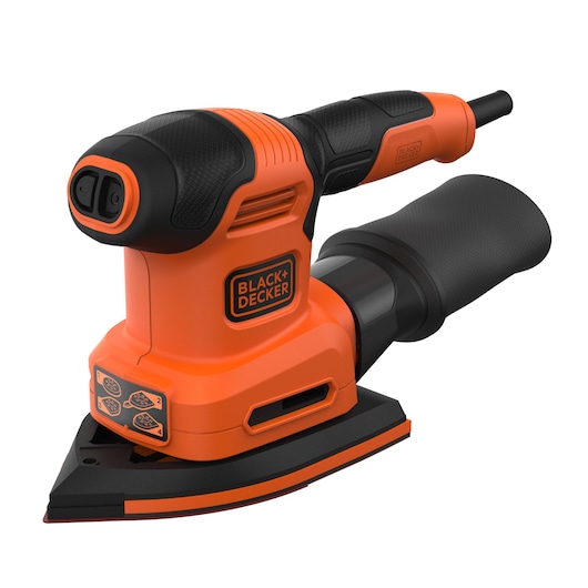 Levigatrice elettrica multifunzione 4 in 1 con 2 basi orbitali, accessorio per levigatura a dito e fogli abrasivi (200 W)