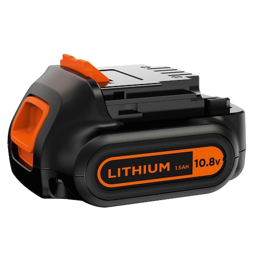 Side-on shot of the BLACK+DECKER® 10.8V 1.5Ah Lithium Ion Battery