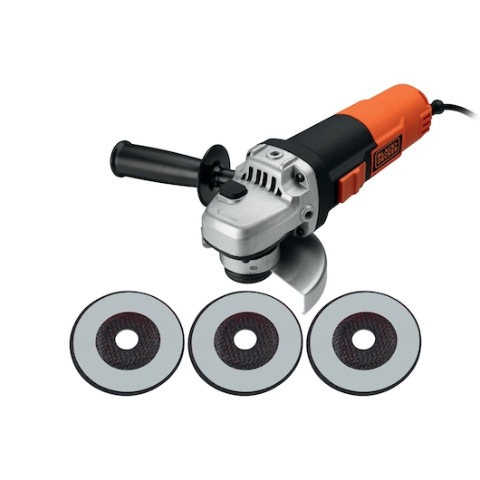 Smerigliatrice angolare 900W - 115mm in valigetta con 3 dischi
