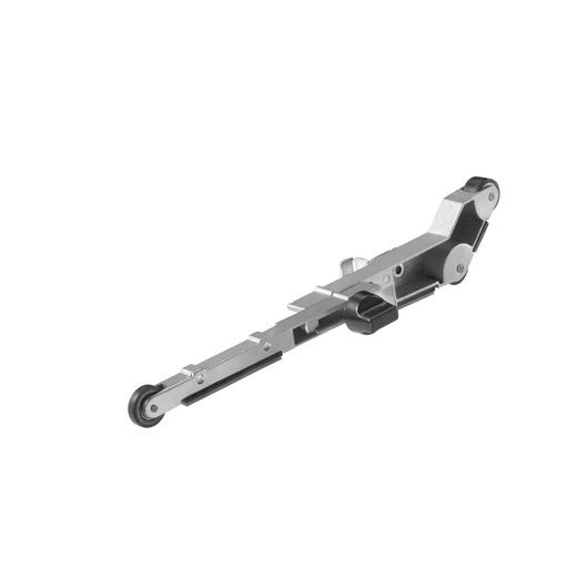 BLACKDECKER KA902EK metal attachment arm with black knob for power tool, side angle, white background.